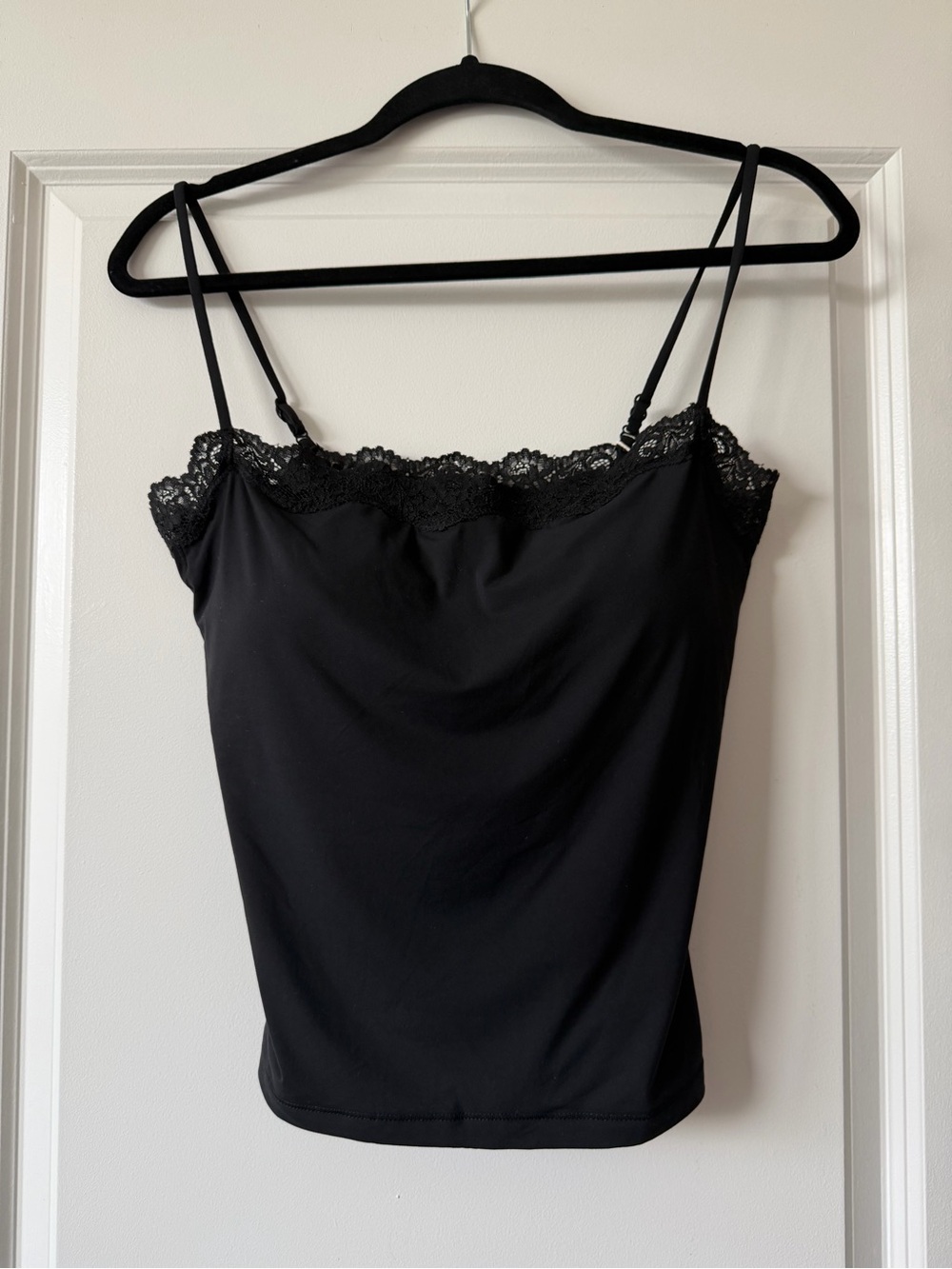 Black Lace-Trim Spaghetti Strap Camisole
